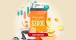 Get a Deposit Bonus of up to $3000 from TrexTrade