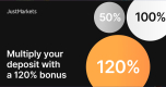 JustMarkets 120% forex bonus on your deposit