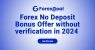 Forex No Deposit Bonus Offer without verification in 2024